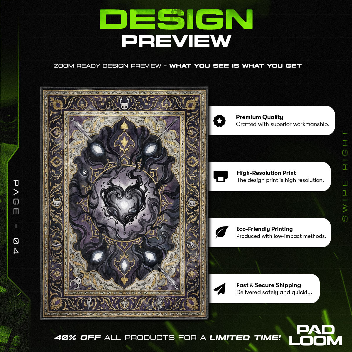 Chair character design printed on rug