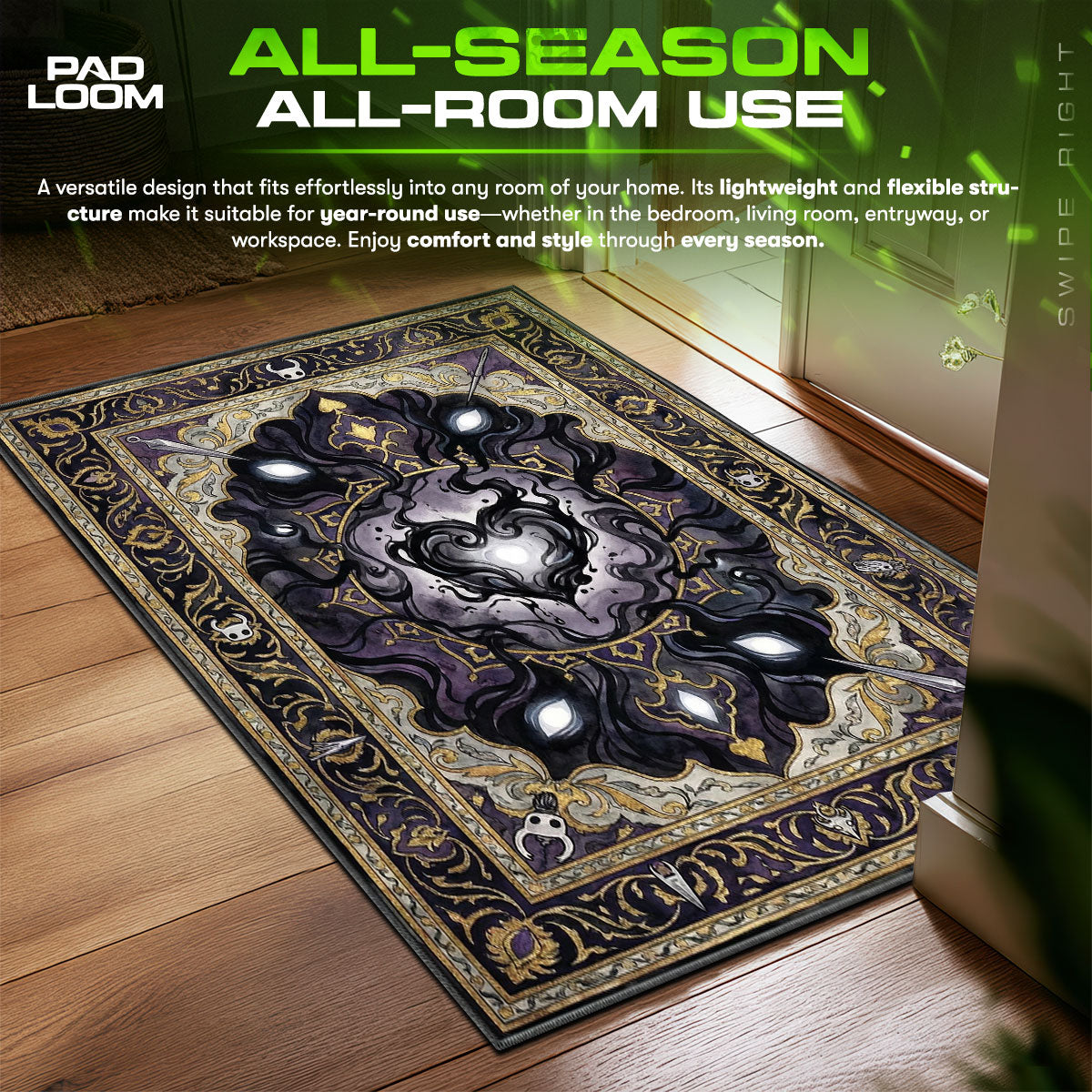 Void Heart Abyss Hollow Knight Chair fan rug — premium quality print