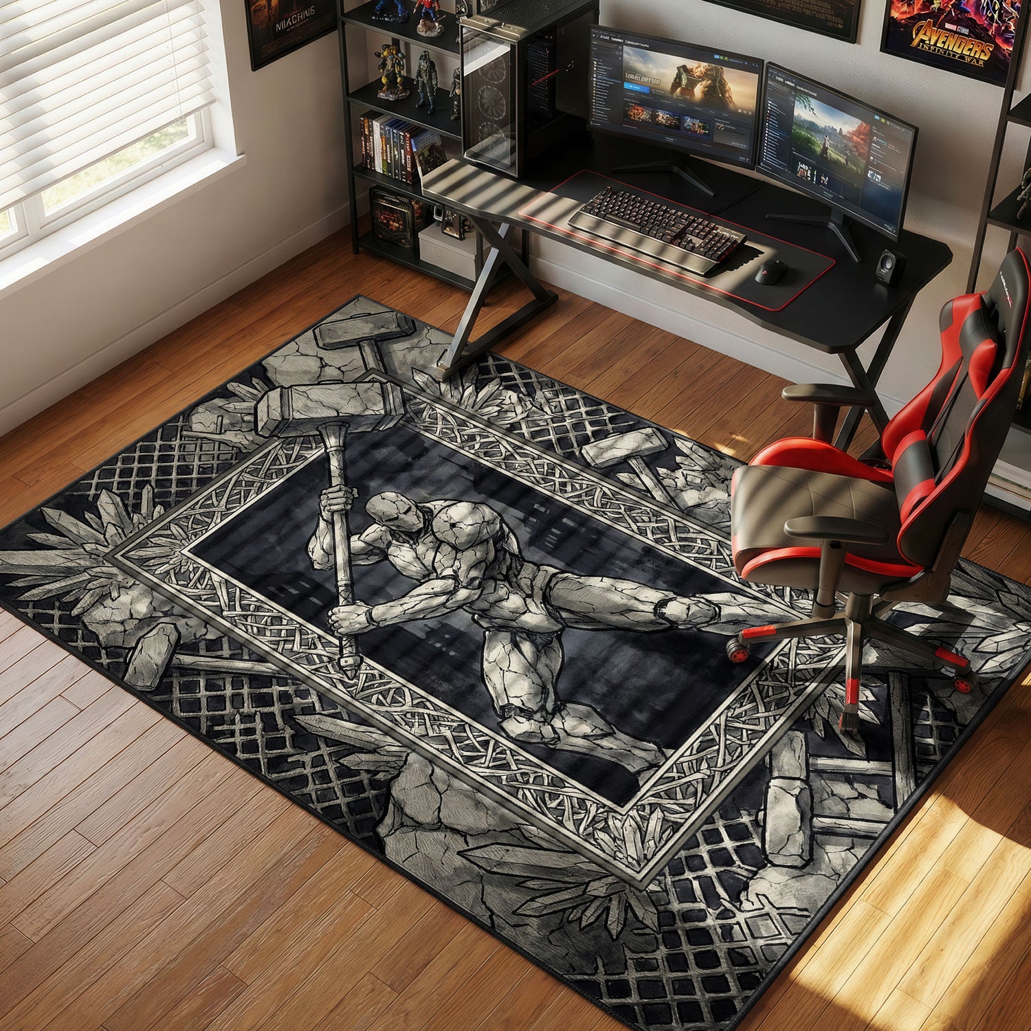 War Hammer Titan Crystal Art Rug - Attack on Titan Chair Mat