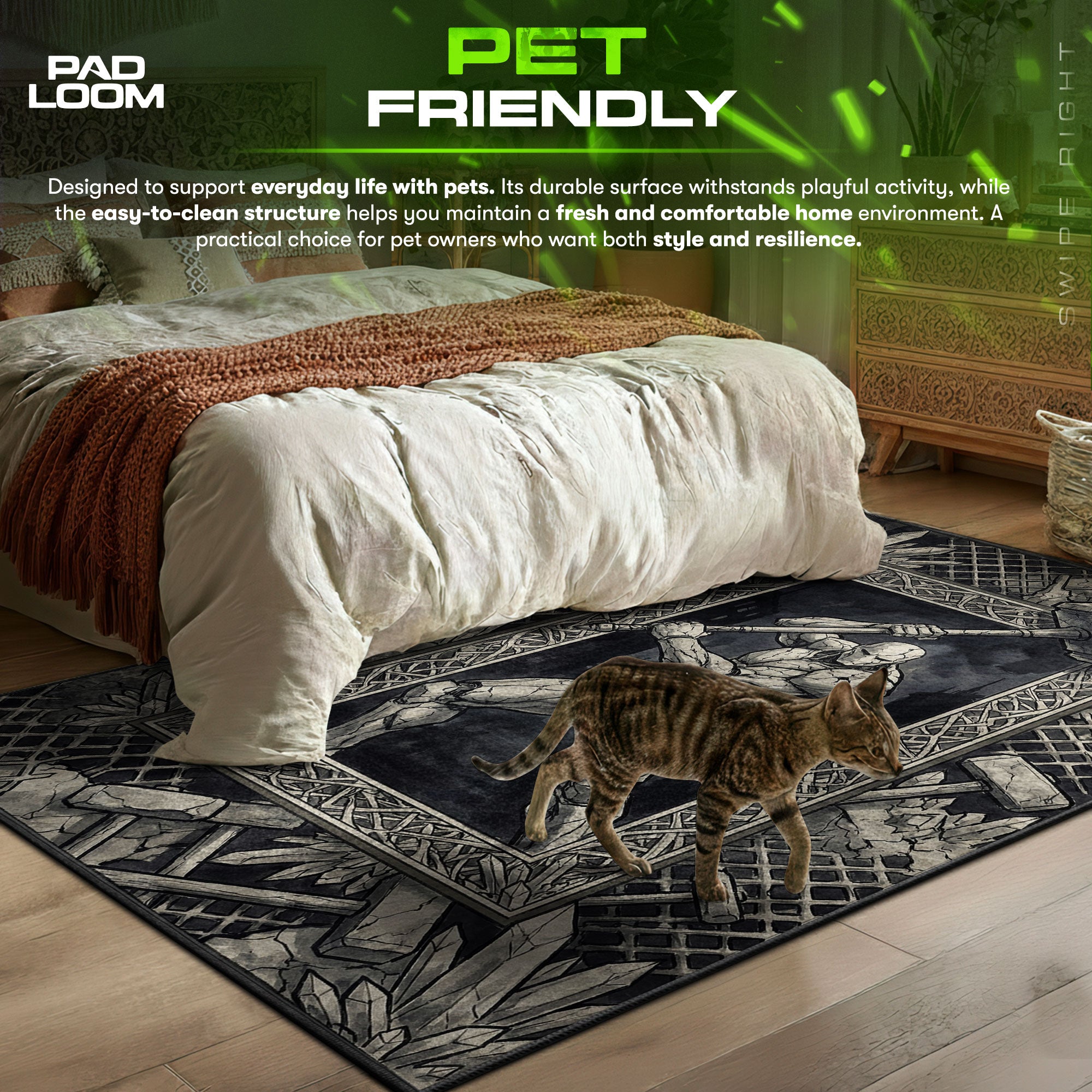 War Hammer Titan Crystal Art Rug - Attack on Titan Chair Mat