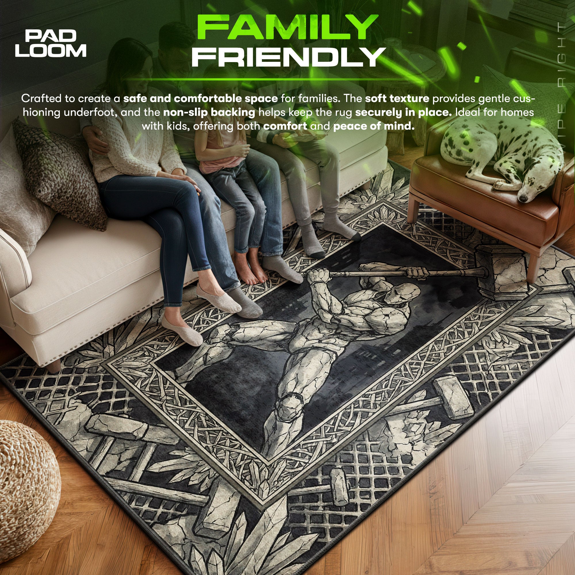 War Hammer Titan Crystal Art Rug - Attack on Titan Chair Mat