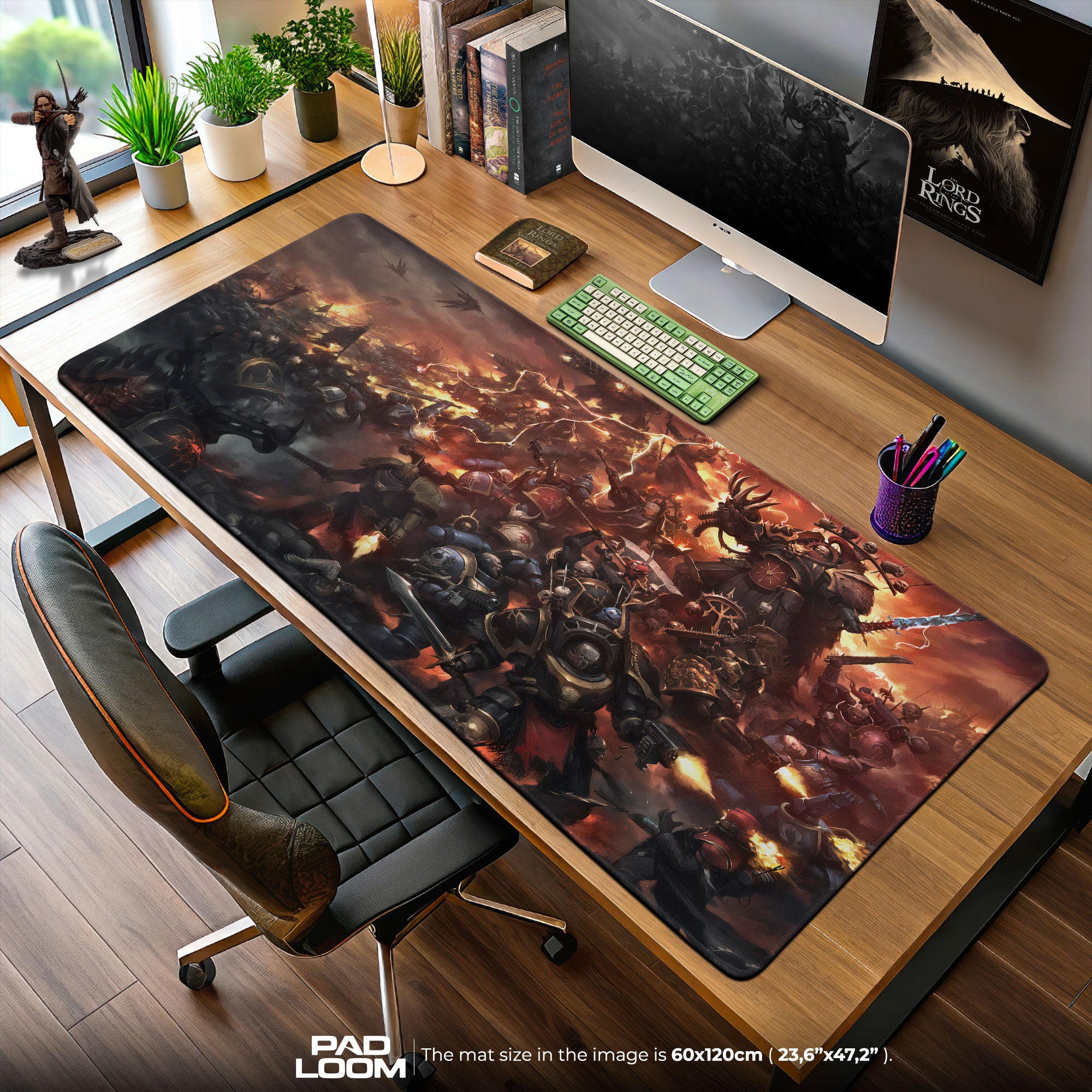 Warhammer 40K Chaos Assault Mouse Pad, Grimdark Battle Gaming Desk Mat