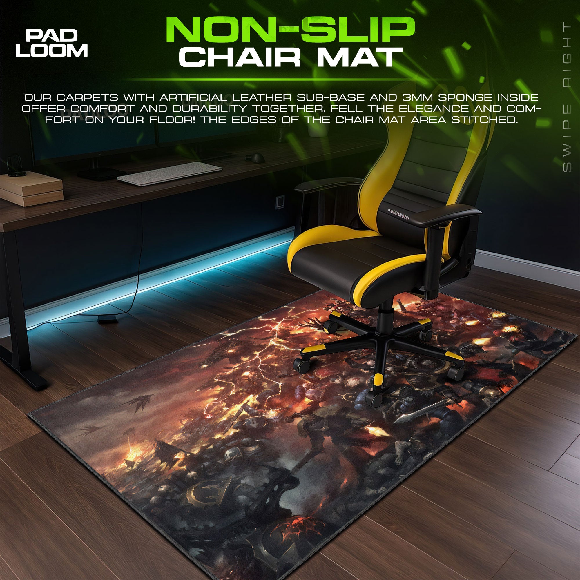 Warhammer 40K Chaos Assault Mouse Pad, Grimdark Battle Gaming Desk Mat