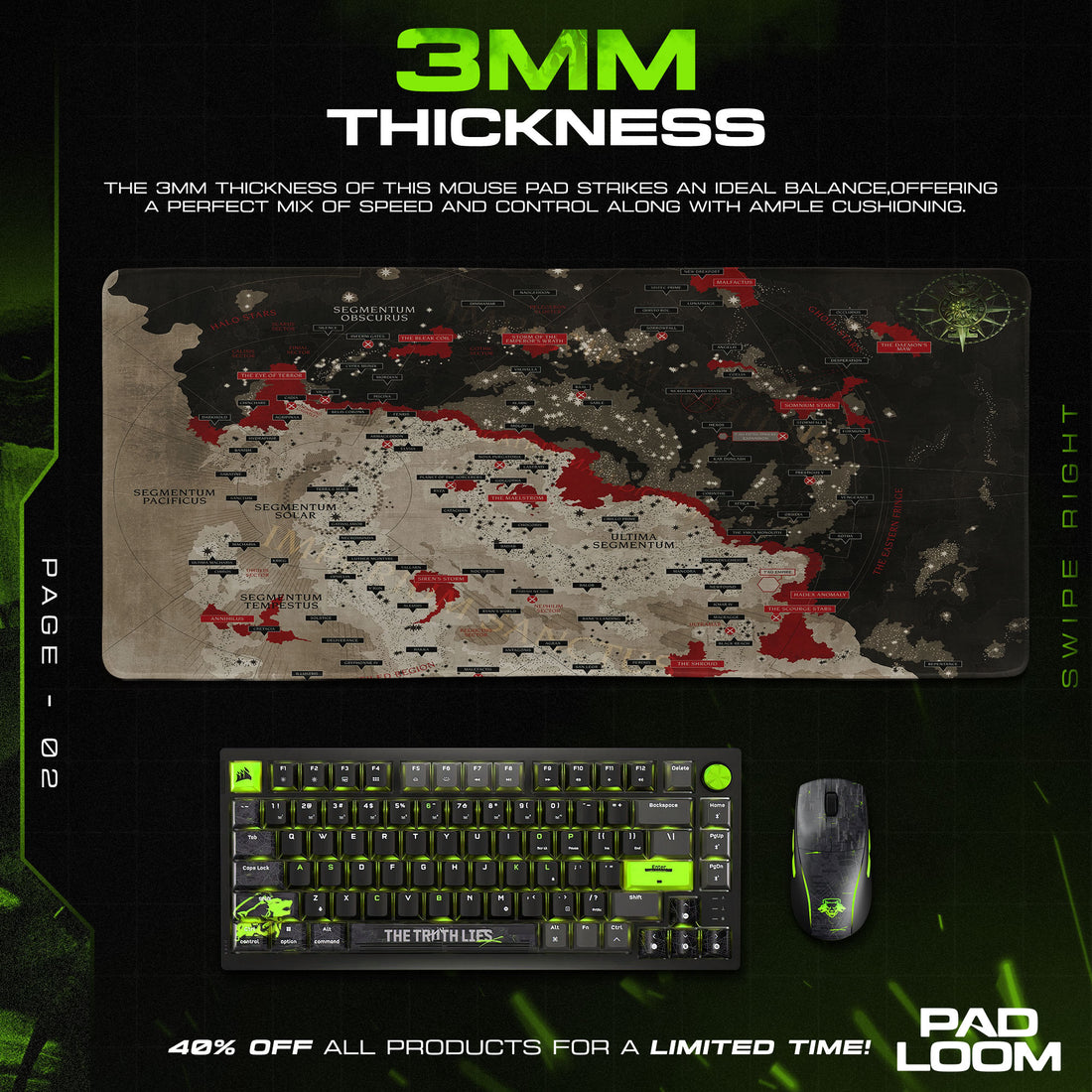 Warhammer 40K Galaxy Map Mouse Pad, Tactical Gaming Desk Mat