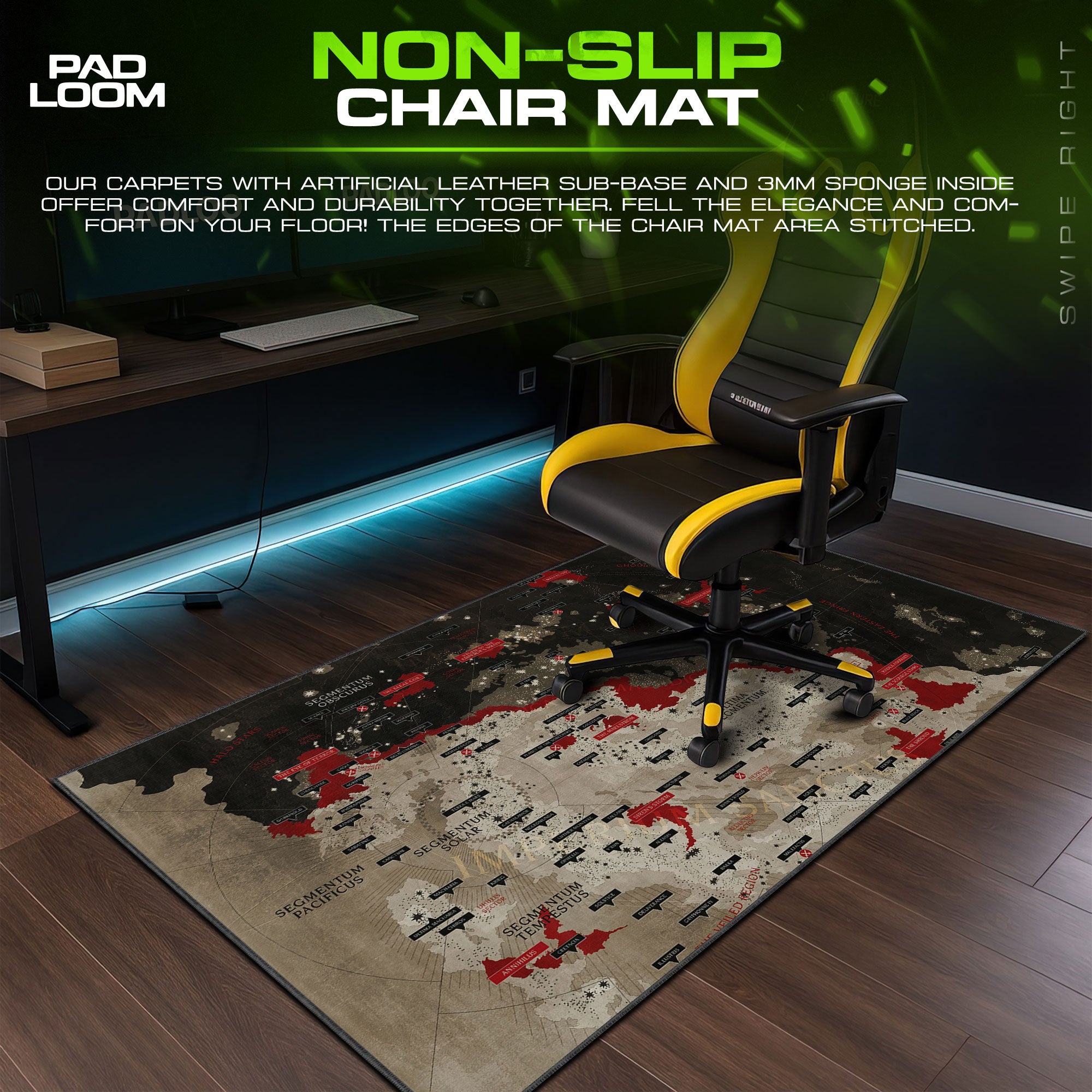 Warhammer 40K Galaxy Map Mauspad, Taktische Gaming-Schreibtischmatte
