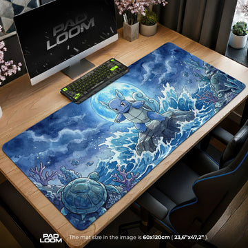 Wartortle Moonlit Surf Mouse Pad - Pokemon Desk Mat