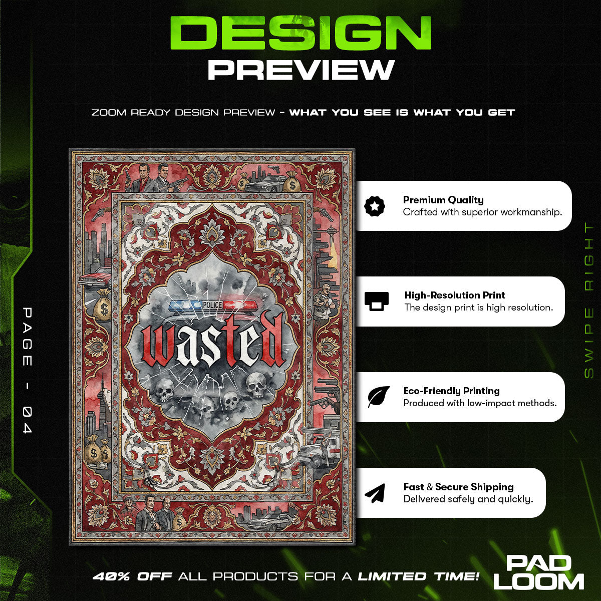 Zerbrochener Glas-Teppich - GTA Stuhlmatte