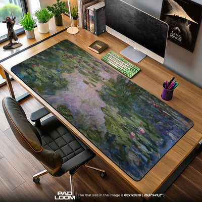Water Lilies Mouse Pad, Monet Impressionist Gaming Desk Mat