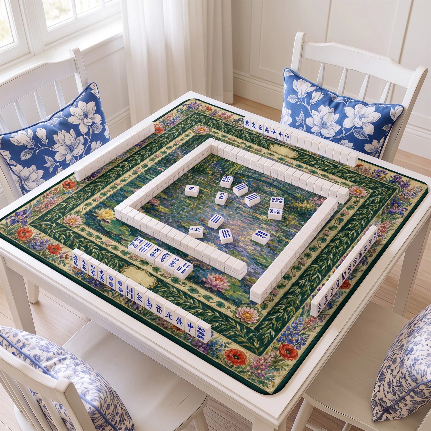 Water Lily Pond Mahjong Mat - Mah Jongg Mat