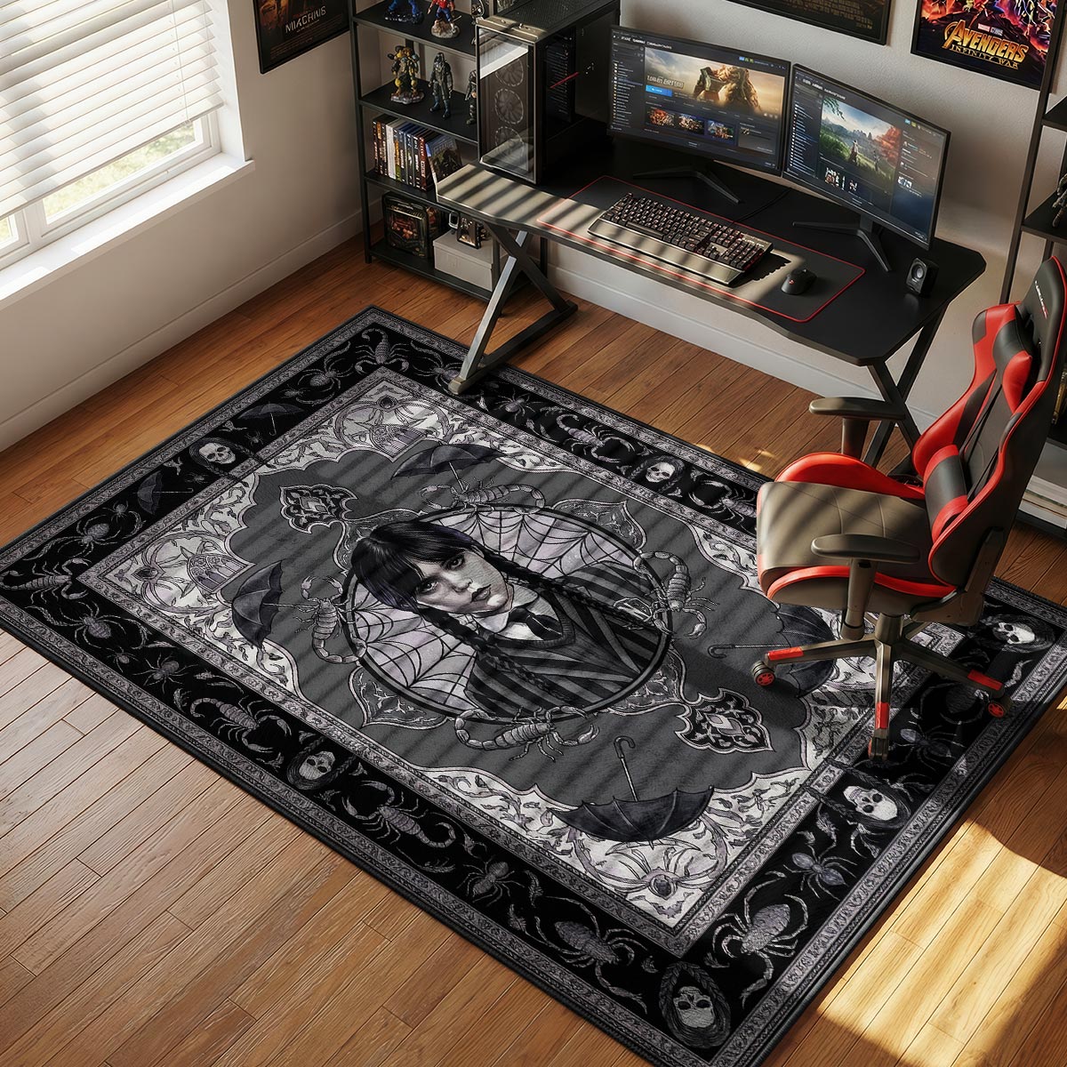 Wednesday Addams Portrait Fan rug — main product view