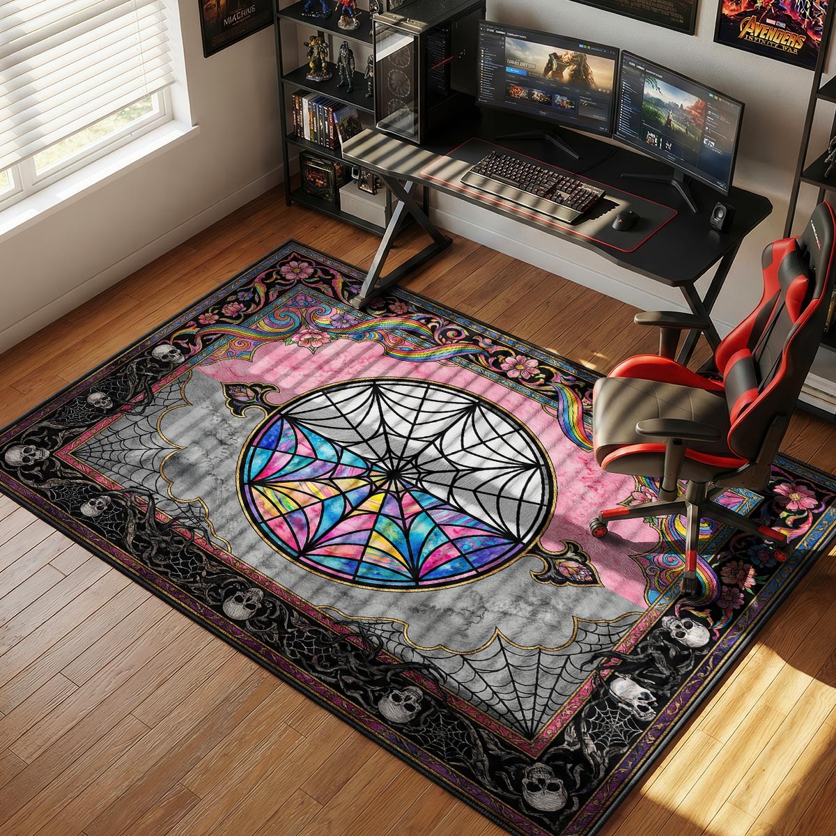 Wednesday Duality Web Fan rug — main product view