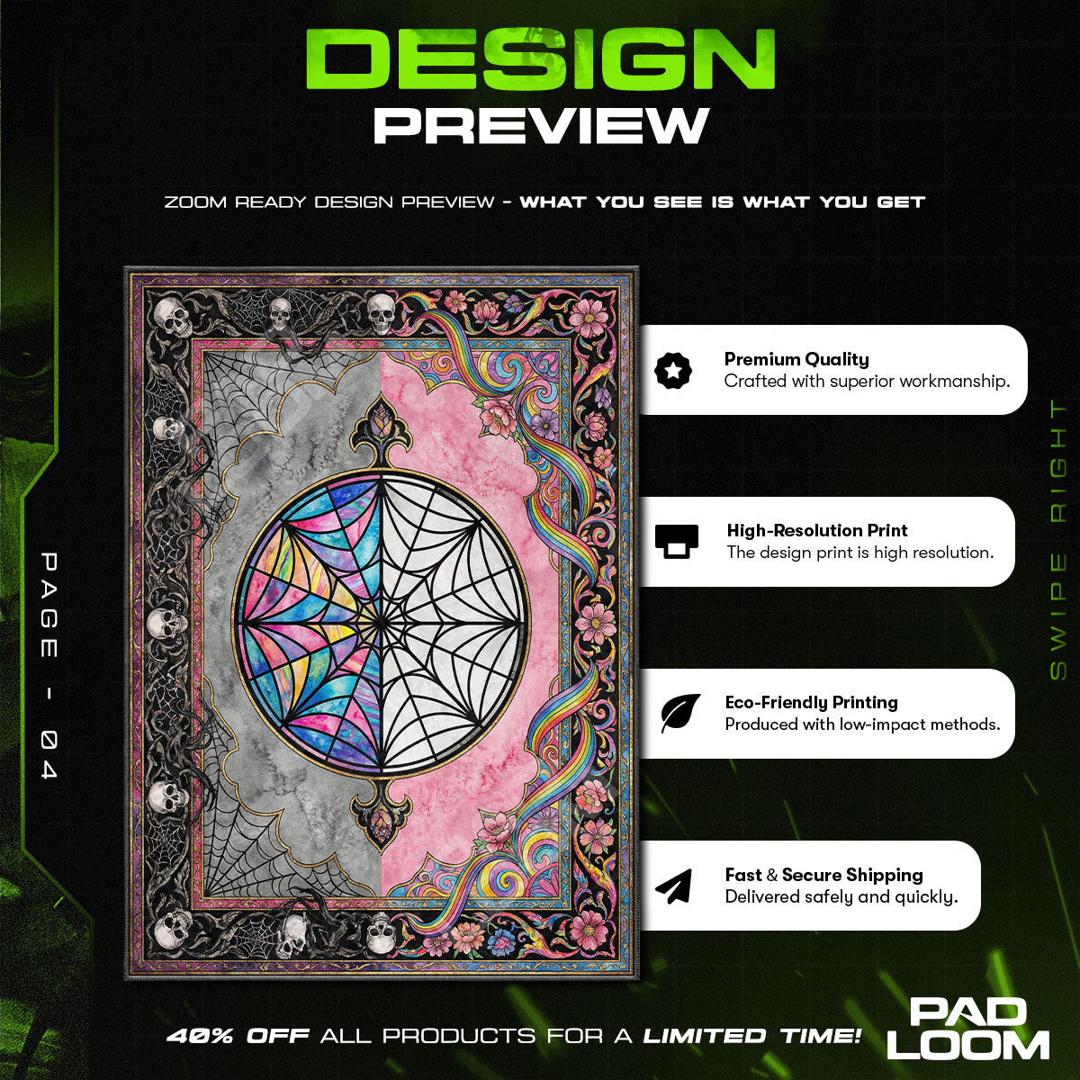 Fan character design printed on rug