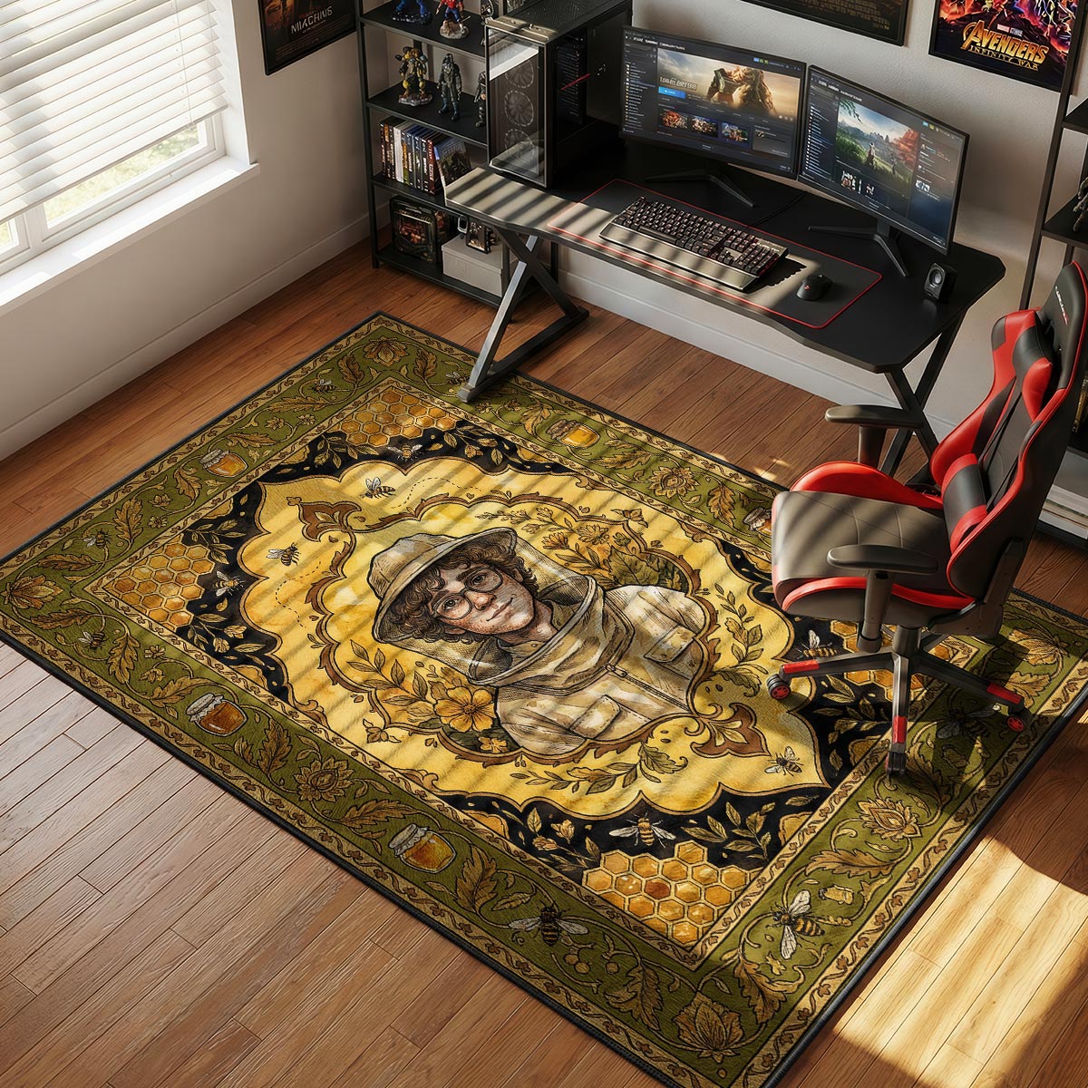 Wednesday Eugene Beekeeper Nevermore Fan rug — main product view