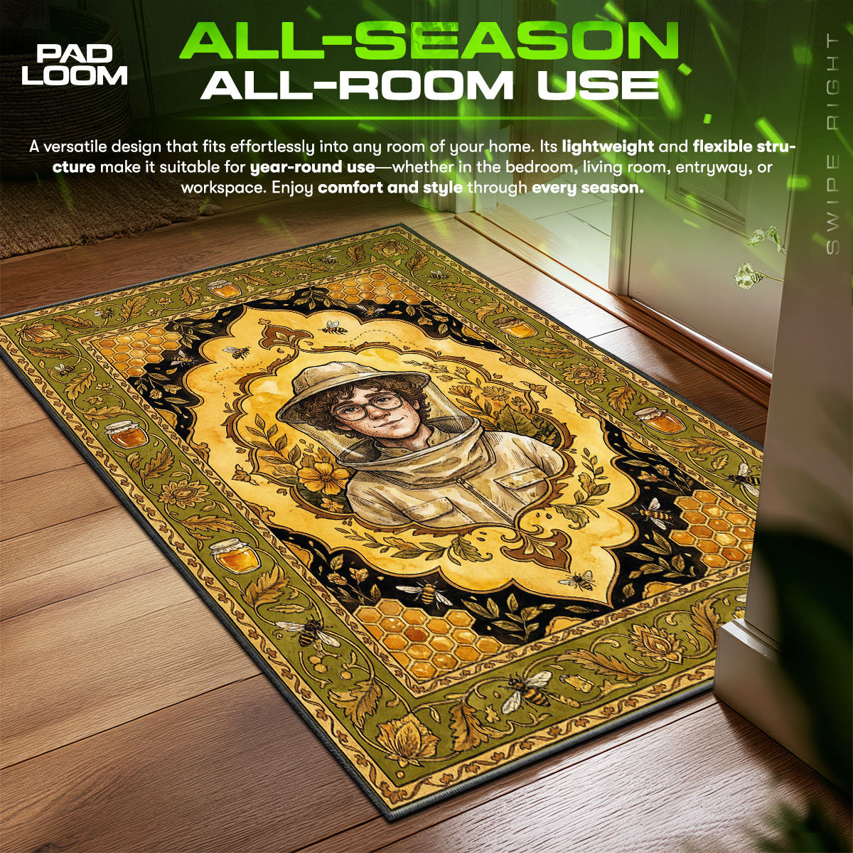 Wednesday Eugene Beekeeper Nevermore Fan fan rug — premium quality print