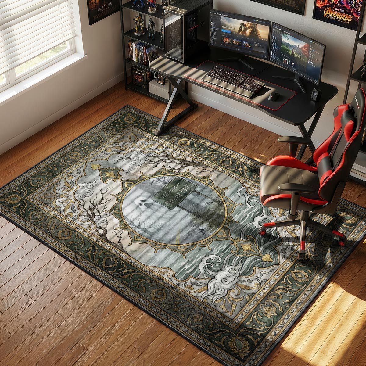 Welcome Sign Fog Silent Hill Chair rug — main product view