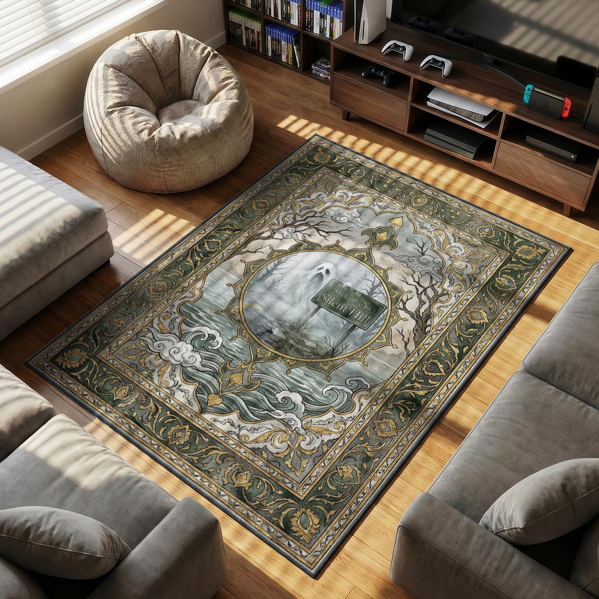 Welcome Sign themed area rug for home decor fans