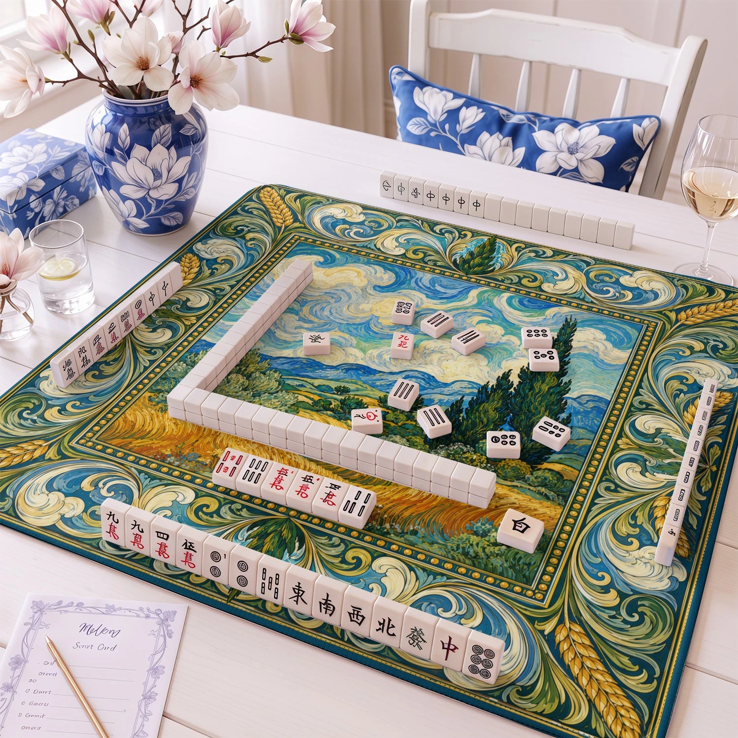 Wheatfield Cypress mahjong mat – M (60x60 cm) and L (81x81 cm) sizes