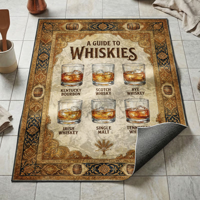 Whiskey Guide Rug — Spirits Kitchen Floor Mat