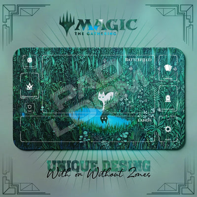 White Cat Pond Playmat - MTG Magic Mat