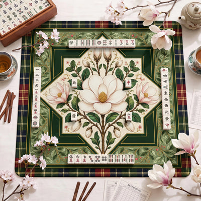 White Magnolia Mahjong-Matte - Mah-Jongg Matte