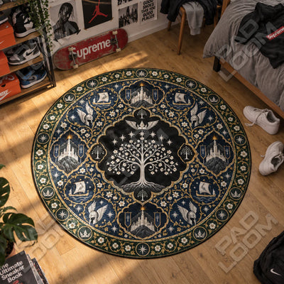 White Tree Medallion Round Rug - Lord of the Rings Chair Mat