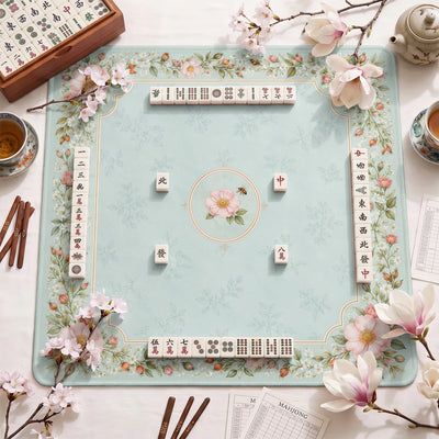 Wild Rose Mahjong Mat - Mah Jongg Table Mat