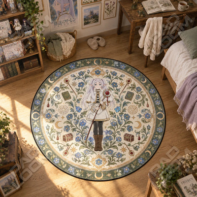 Wildflower Medallion Round Rug - Frieren Chair Mat