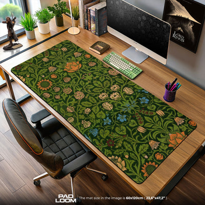 Wildwood Bloom Mouse Pad, Forest Floral Gaming Desk Mat