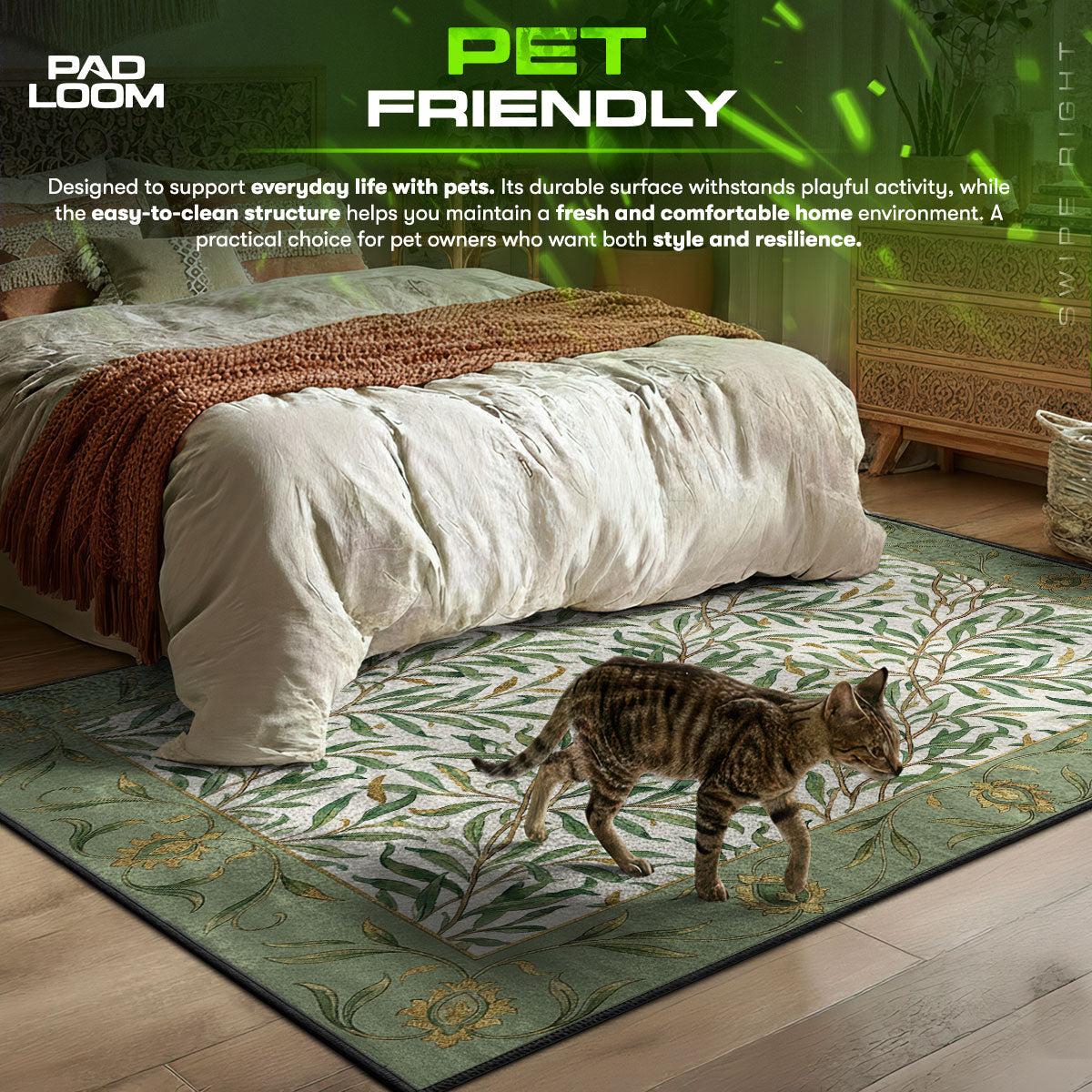 Willow Bough Botanical Leaf Area rug — main product view