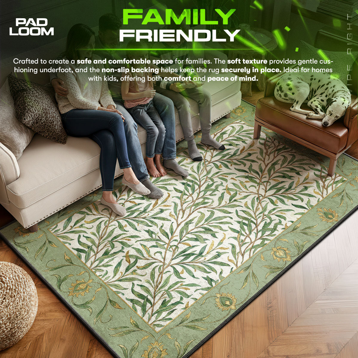 Willow Bough themed area rug for home decor fans
