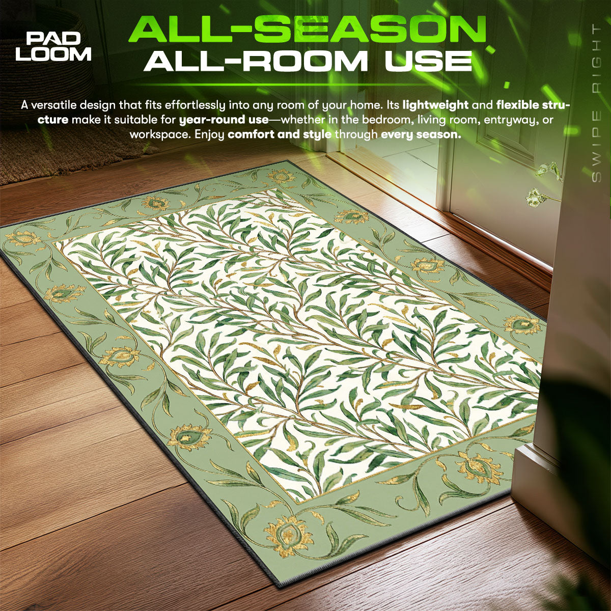 Area character design printed on rug