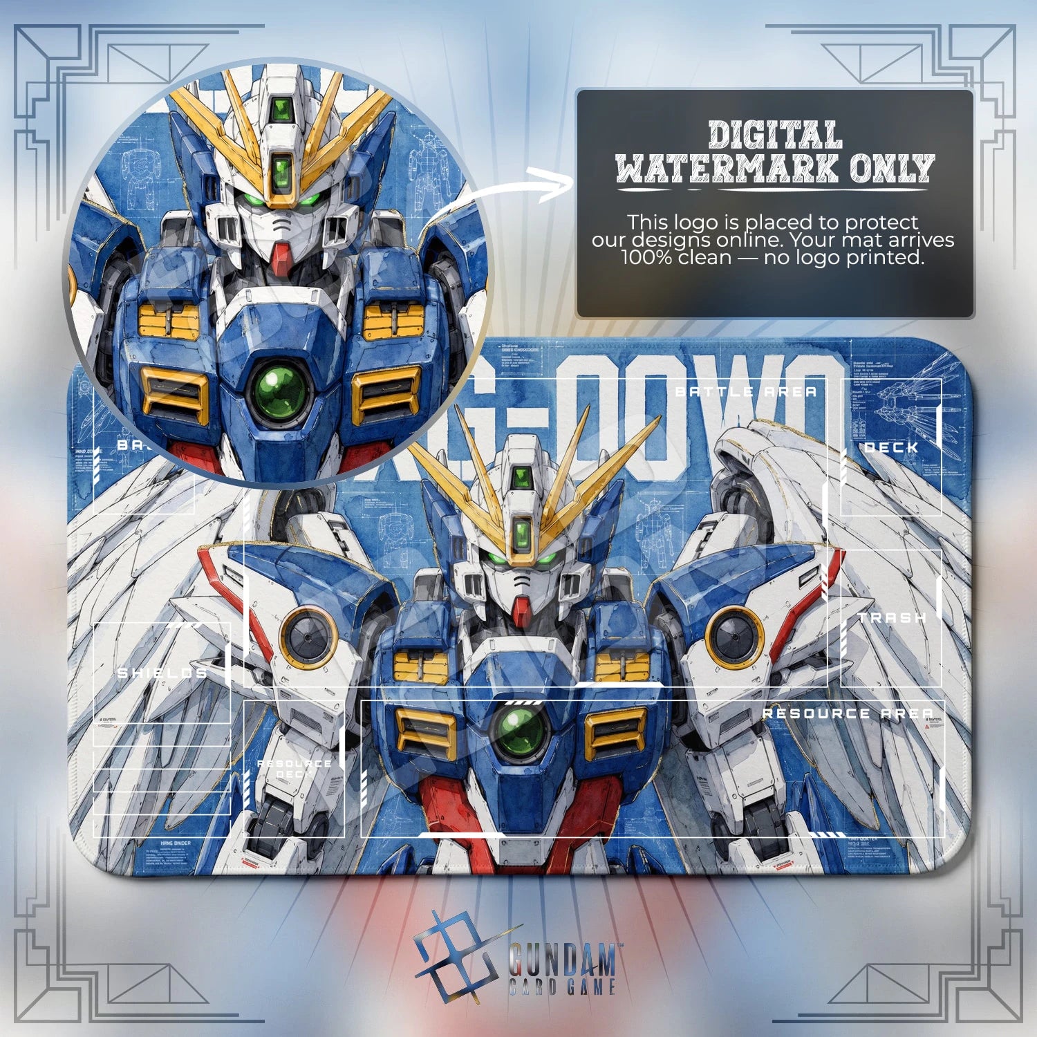 Wing Zero 00W0 Playmat - Gundam TCG Card Game Mat