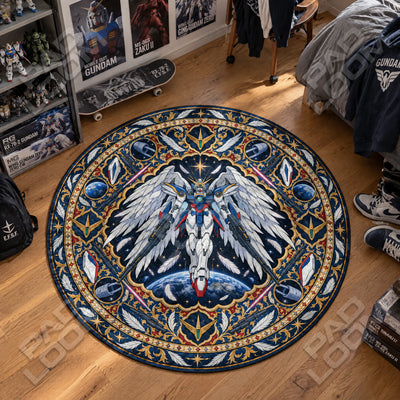 Wing Zero Feathered Round Rug - Gundam Chair Mat