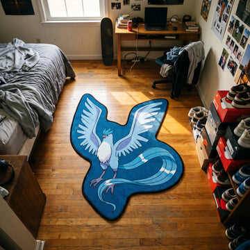 Winged Articuno Rug - Shaped Anime Area Rug