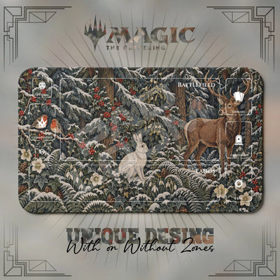 Winter Stag Holly Playmat - MTG Magic Mat