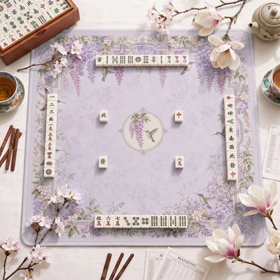 Wisteria Hummingbird Mahjong Mat - Mah Jongg Mat
