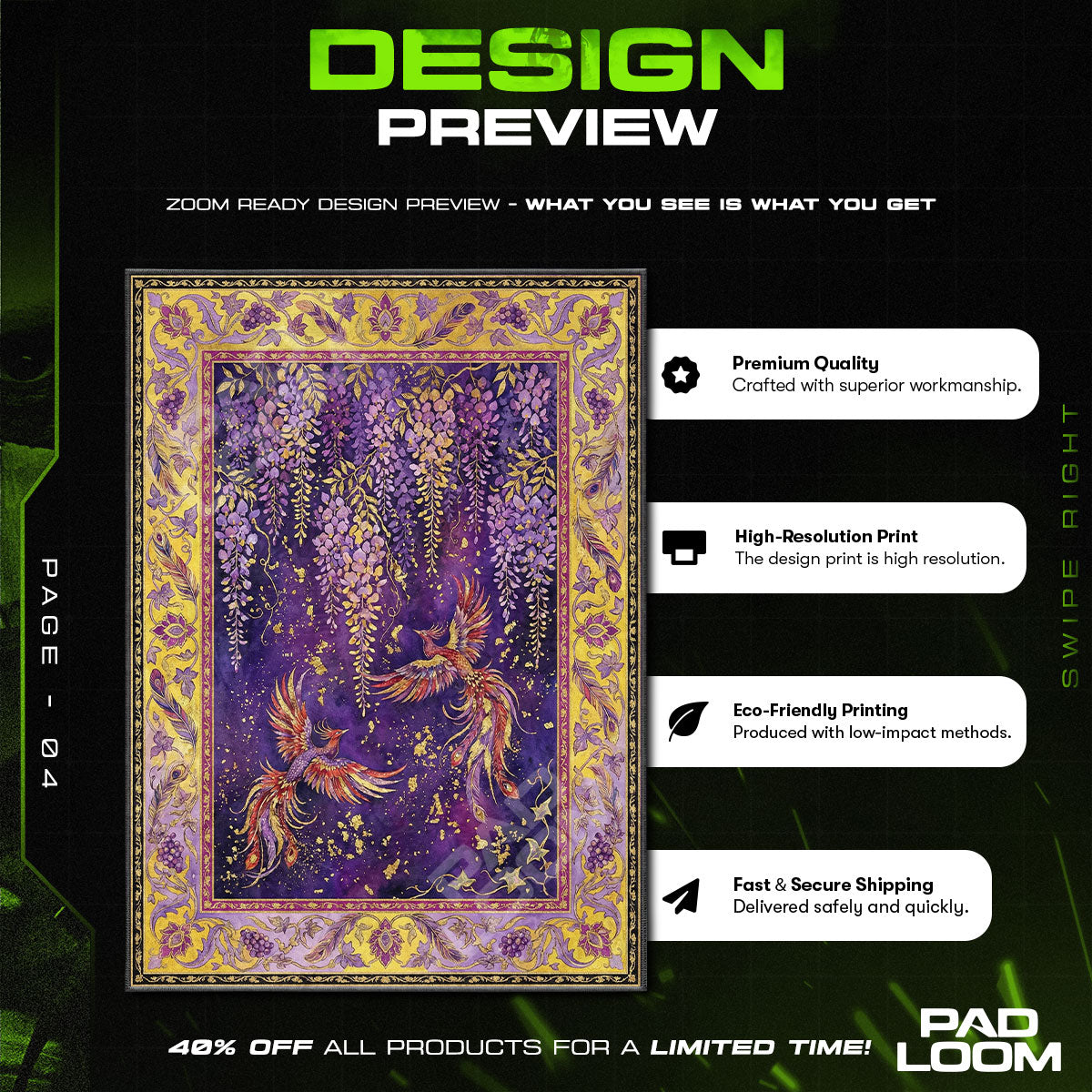Wisteria Phoenix Art Area rug — main product view