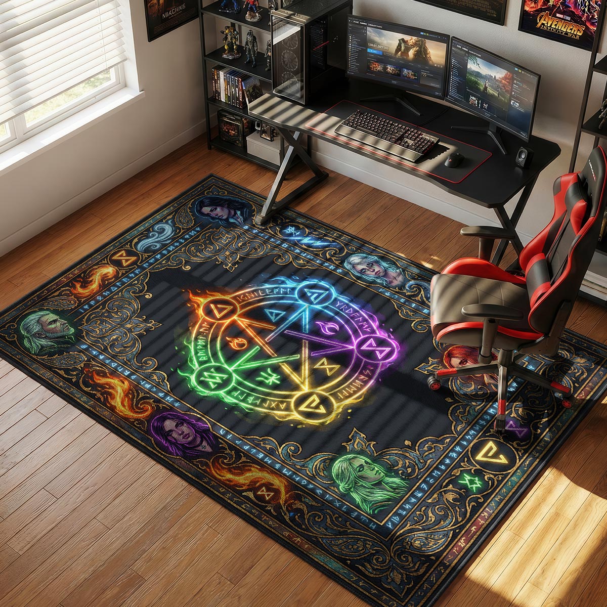 Witcher Signs Rune Circle Rug - The Witcher 3 Chair Mat