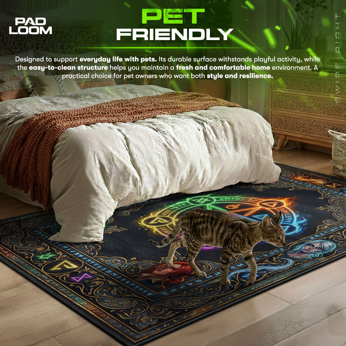 Witcher Rug Witcher Signs Rune Circle Rug - The Witcher 3 Chair Mat – Padloom