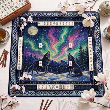 Wolf Moon Mahjong Mat – neoprene mah jongg table mat