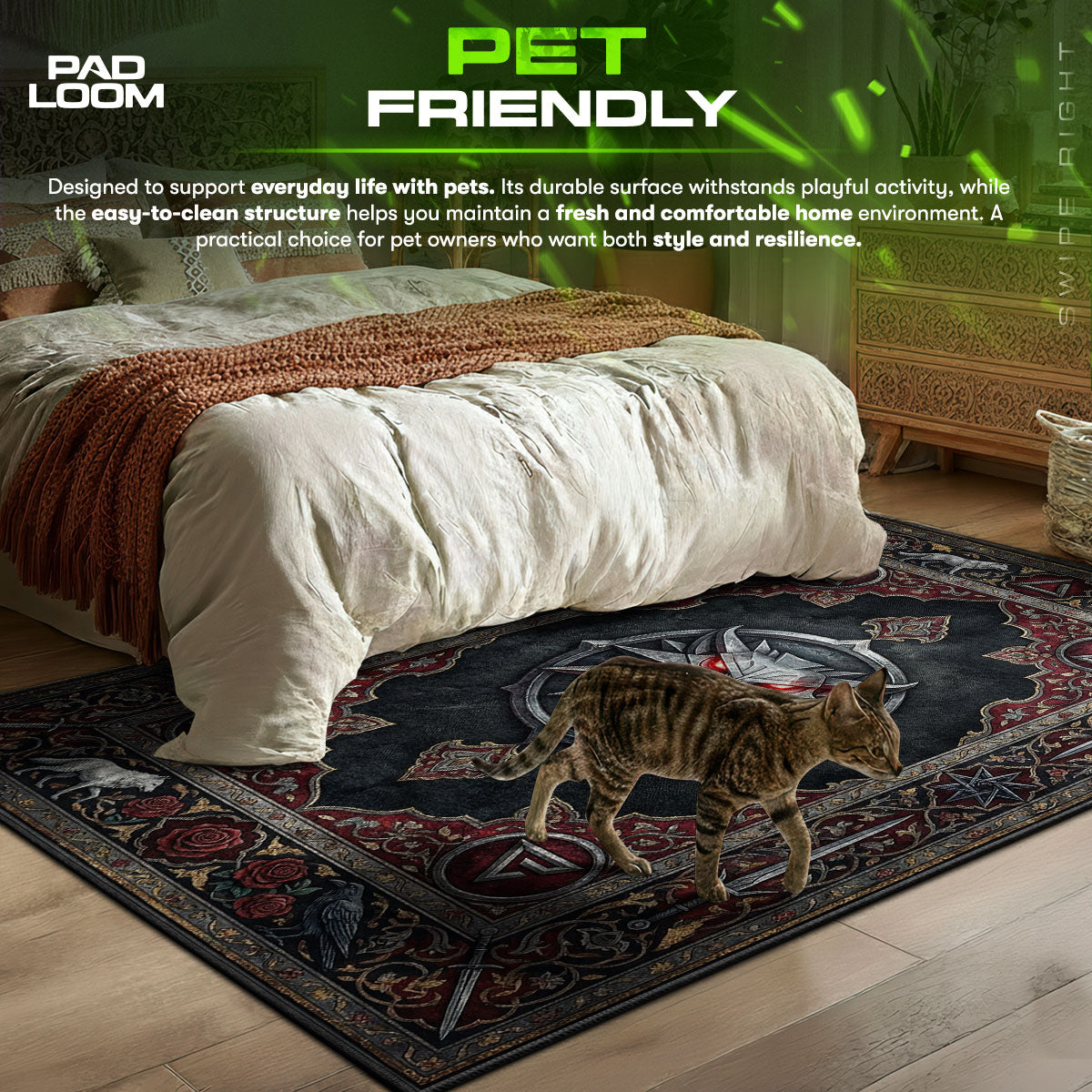 Wolf School Medallion Gothic Rug - The Witcher Chair Mat