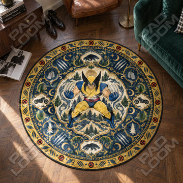 Wolverine Crouching Round Rug - Marvel Chair Mat