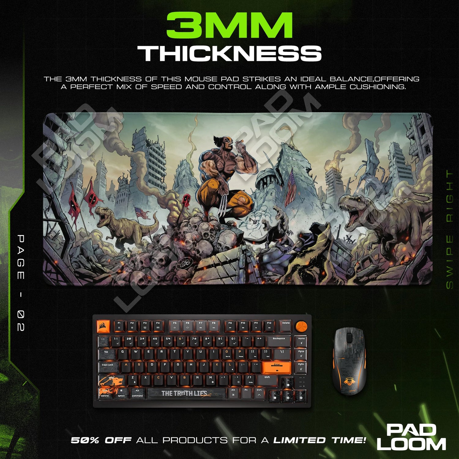 Wolverine Ruins Stand Mouse Pad - Marvel Desk Mat