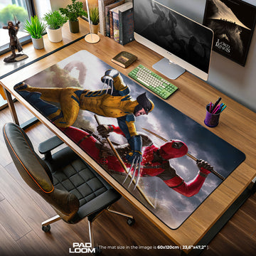 Wolverine vs Deadpool Mouse Pad, Marvel Heroes Gaming Desk Mat