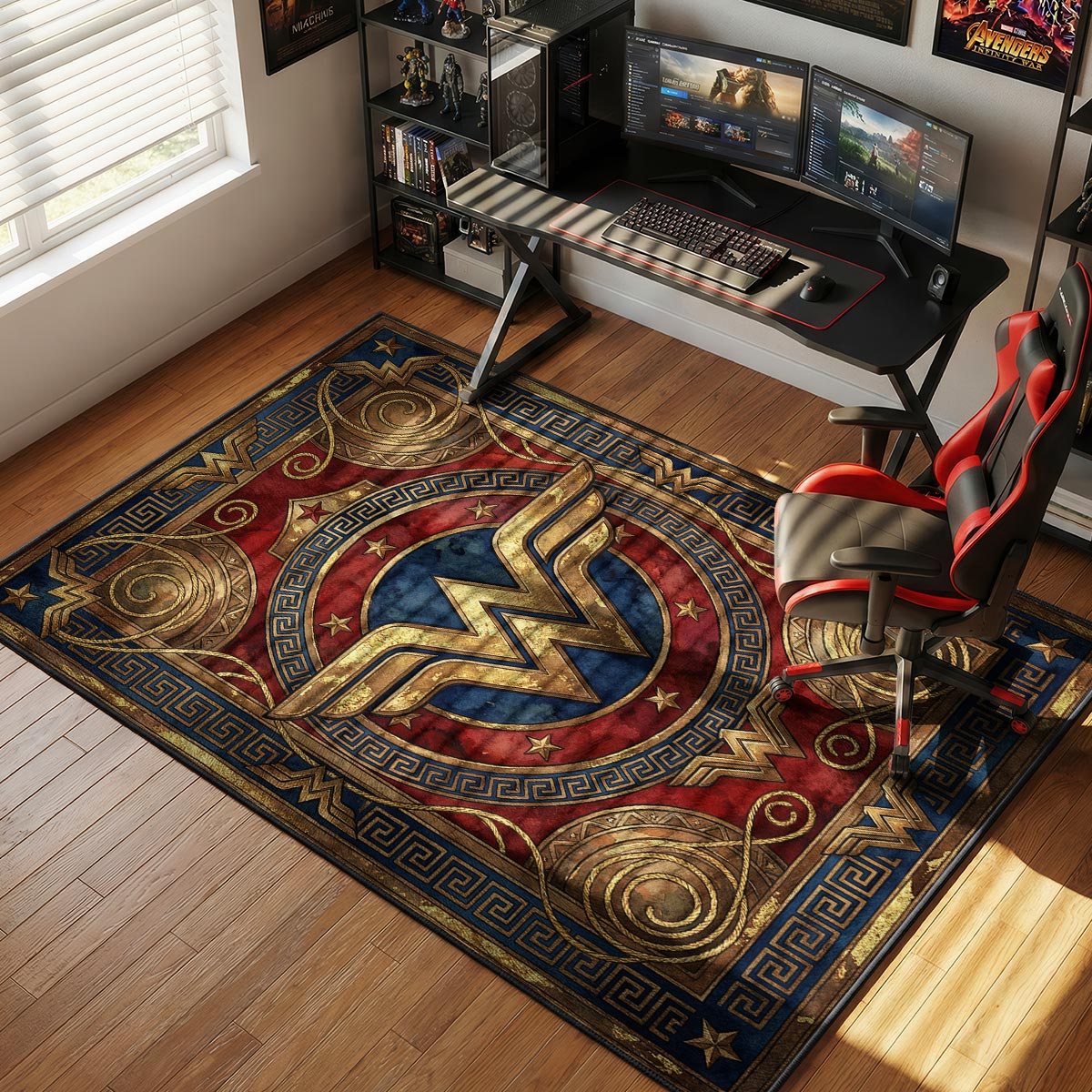 Wonder Woman Golden Emblem DC Comics Room rug — main product view