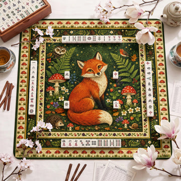 Woodland Fox Mahjong Mat – neoprene mah jongg table mat