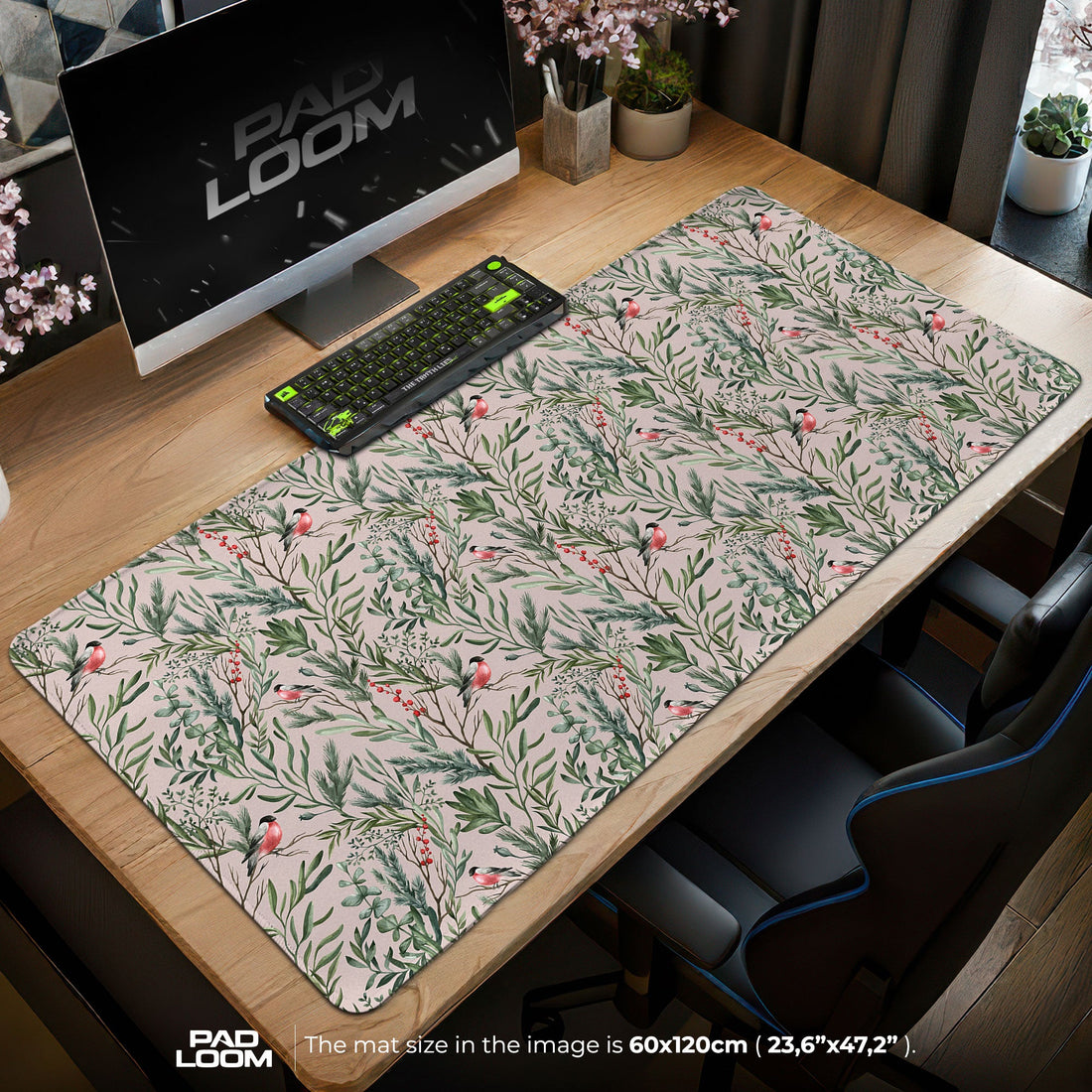 Woodland Sparrow Mouse Pad - Nature Aesthetic Desk Mat Padloom