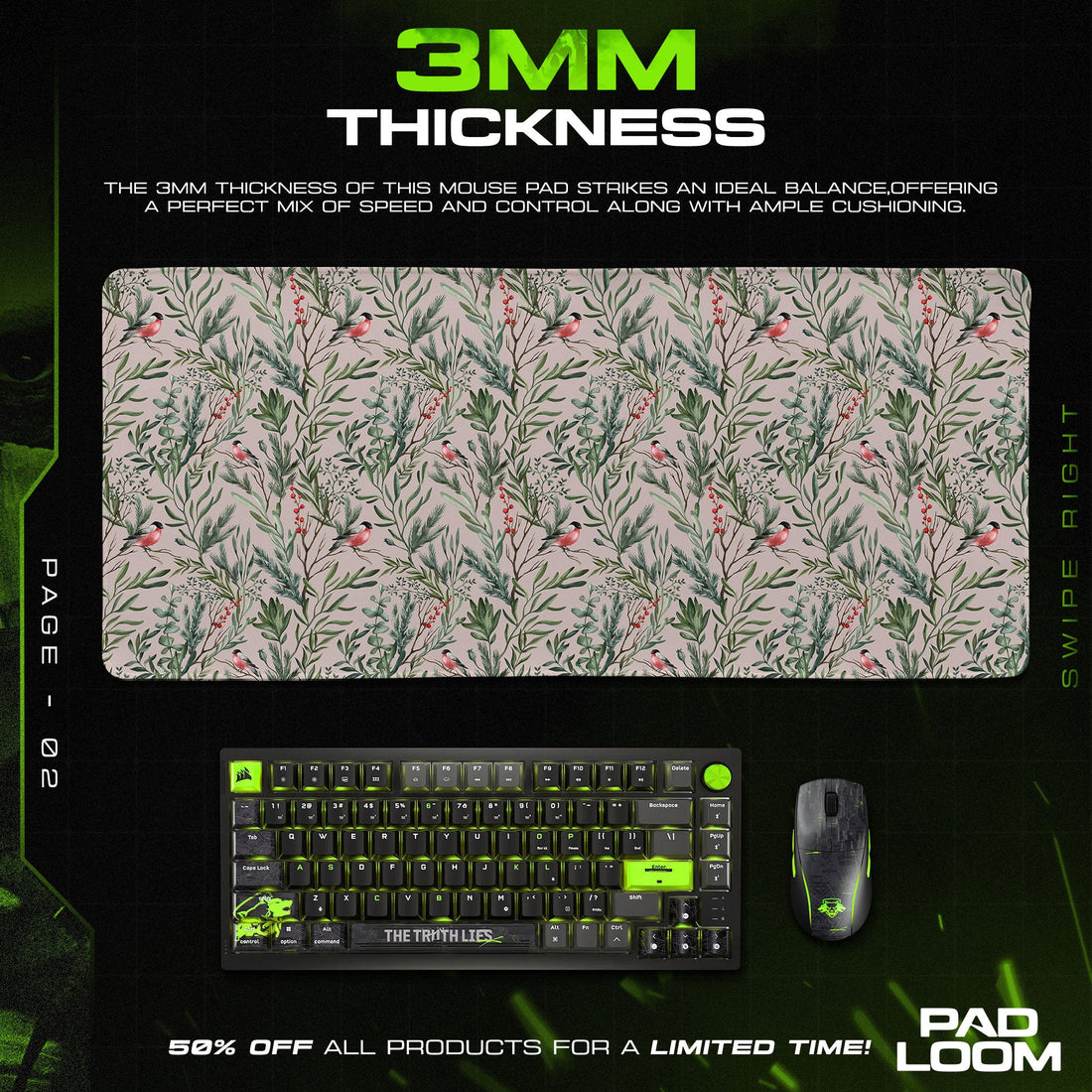 Woodland Sparrow Mouse Pad - Nature Aesthetic Desk Mat Padloom