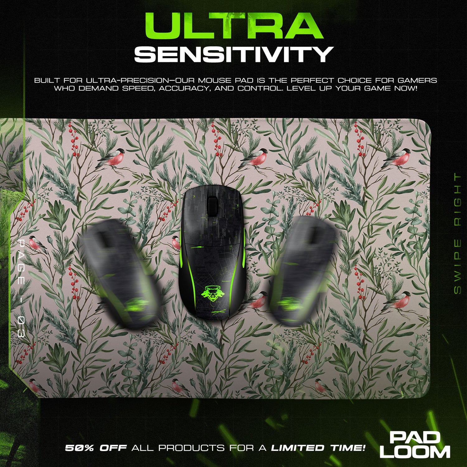 Woodland Sparrow Mouse Pad - Nature Aesthetic Desk Mat Padloom