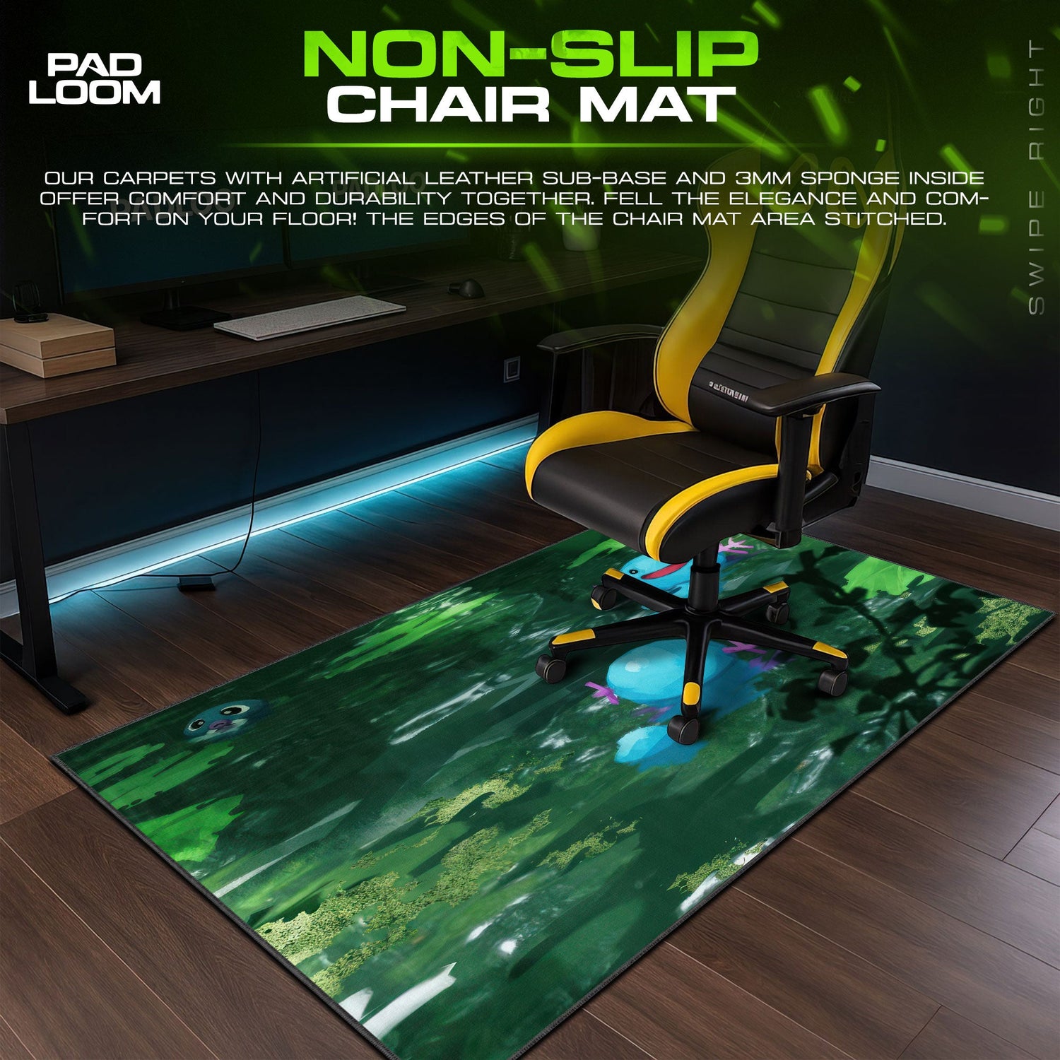 Wooper Pond Mouse Pad, Pokémon Water Desk Mat Padloom